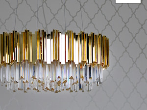 Nowoczesne oświetlenie - złoty kryształowy nowoczesny żyrandol w stylu Glamour - zdjęcie od PRIMAVERA-HOME.COM