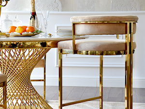 Krzesła hokery stół glamour do jadalni - jadalnia w stylu glamour - zdjęcie od PRIMAVERA-HOME.COM