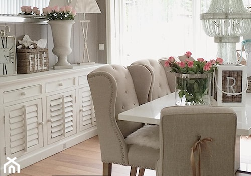 Wnętrza w stulu PROWANSALSKIM I SHABBY CHIC - Średnia beżowa jadalnia jako osobne pomieszczenie, styl prowansalski - zdjęcie od PRIMAVERA-HOME.COM