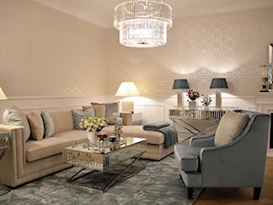 Inspiracja wystroju mieszkania w stylu nowojorskim - Średni beżowy biały salon - zdjęcie od PRIMAVERA-HOME.COM
