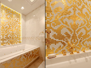 Łazienka w stylu Glamour z obrazem z mozaiki - Średnia bez okna z punktowym oświetleniem łazienka, styl glamour - zdjęcie od PRIMAVERA-HOME.COM