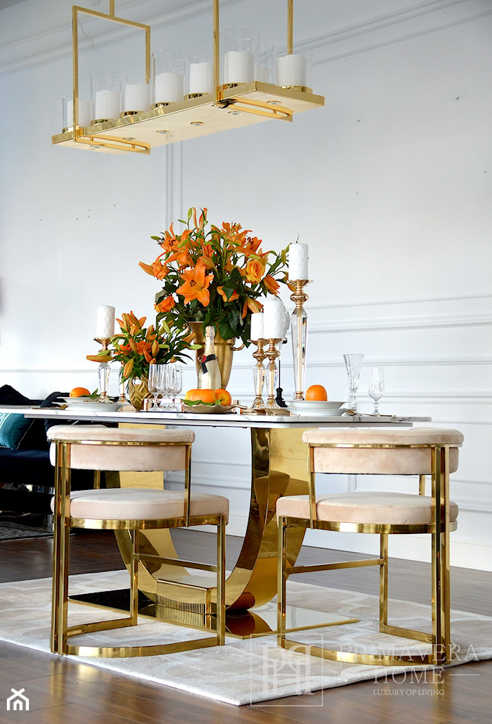 Krzesła stół glamour do jadalni - jadalnia w stylu glamour - zdjęcie od PRIMAVERA-HOME.COM - Homebook