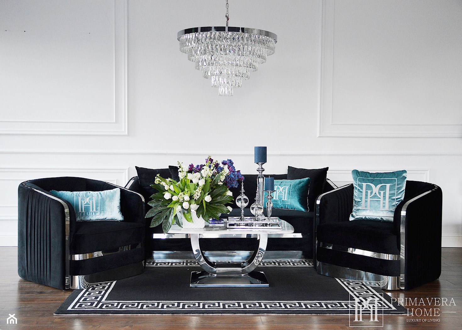 Salon w stylu glamour - meble wypoczynkowe - nowoczesna sofa fotel glamour - zdjęcie od PRIMAVERA-HOME.COM - Homebook