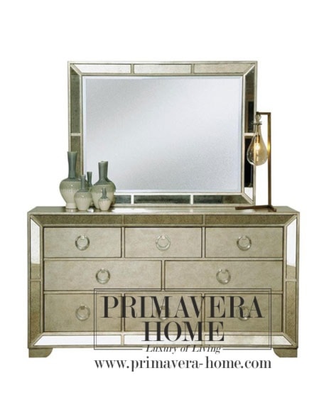 Amerykańskie meble lustrzane w stylu Nowojorskim - Sypialnia, styl glamour - zdjęcie od PRIMAVERA-HOME.COM - Homebook