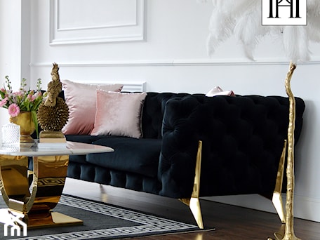 Aranżacje wnętrz - Salon: Meble tapicerowane - czarna elegancka sofa w stylu Glamour - PRIMAVERA-HOME.COM. Przeglądaj, dodawaj i zapisuj najlepsze zdjęcia, pomysły i inspiracje designerskie. W bazie mamy już prawie milion fotografii!