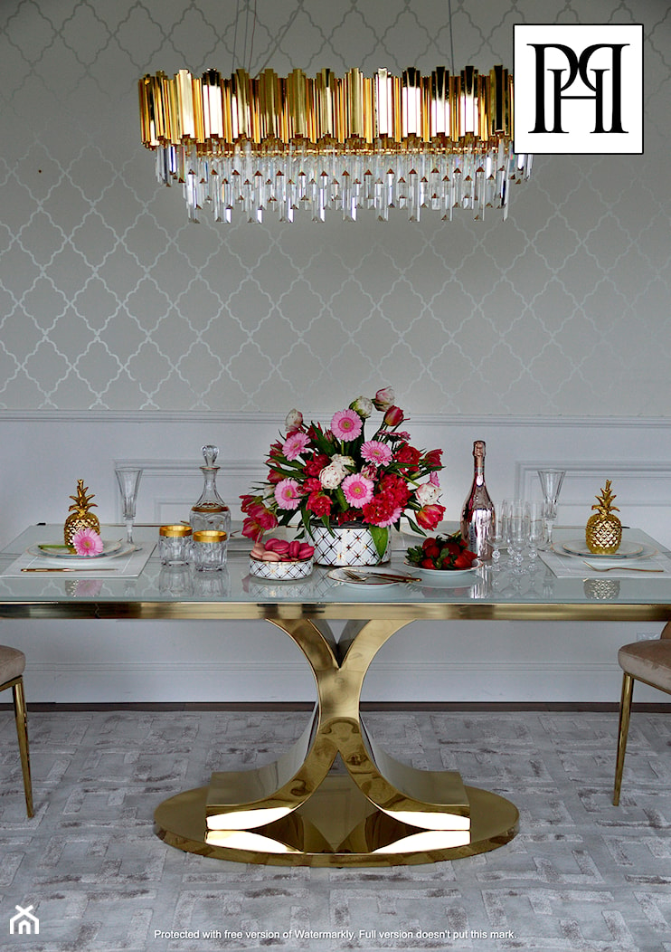 Nowoczesne oświetlenie - złoty kryształowy nowoczesny żyrandol w stylu Glamour - zdjęcie od PRIMAVERA-HOME.COM - Homebook