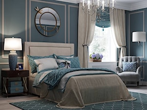Meble tapicerowane na zamówinie w stylu nowojorskim i glamour - Średnia niebieska sypialnia, styl g ... - zdjęcie od PRIMAVERA-HOME.COM