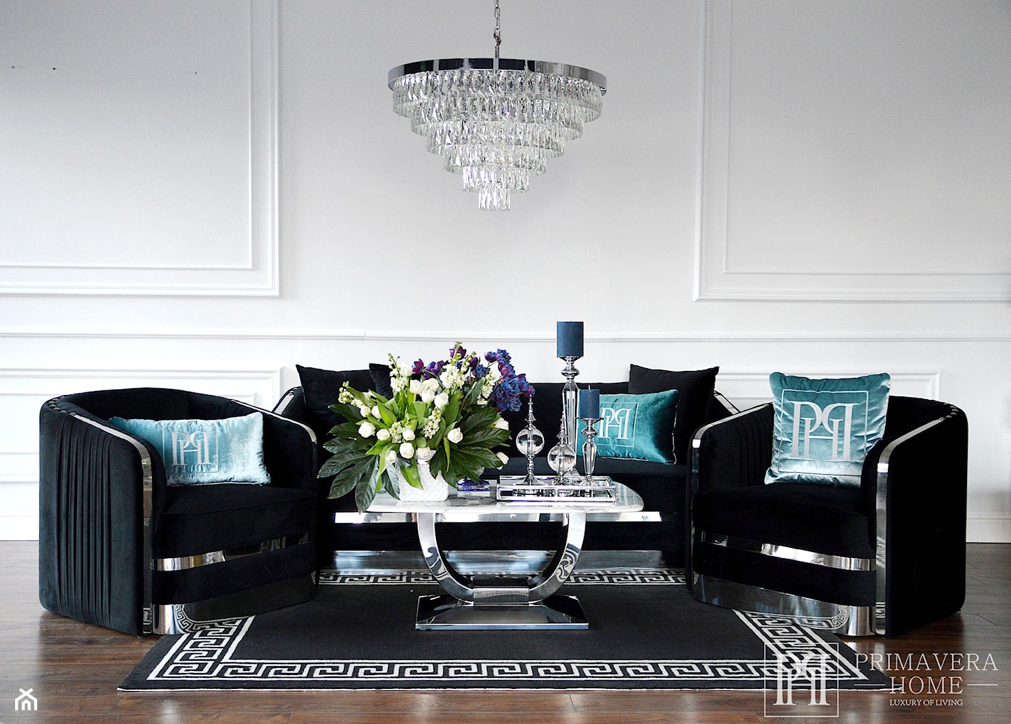 Nowoczesna sofa glamour - salon w stylu glamour - meble wypoczynkowe - zdjęcie od PRIMAVERA-HOME.COM - Homebook