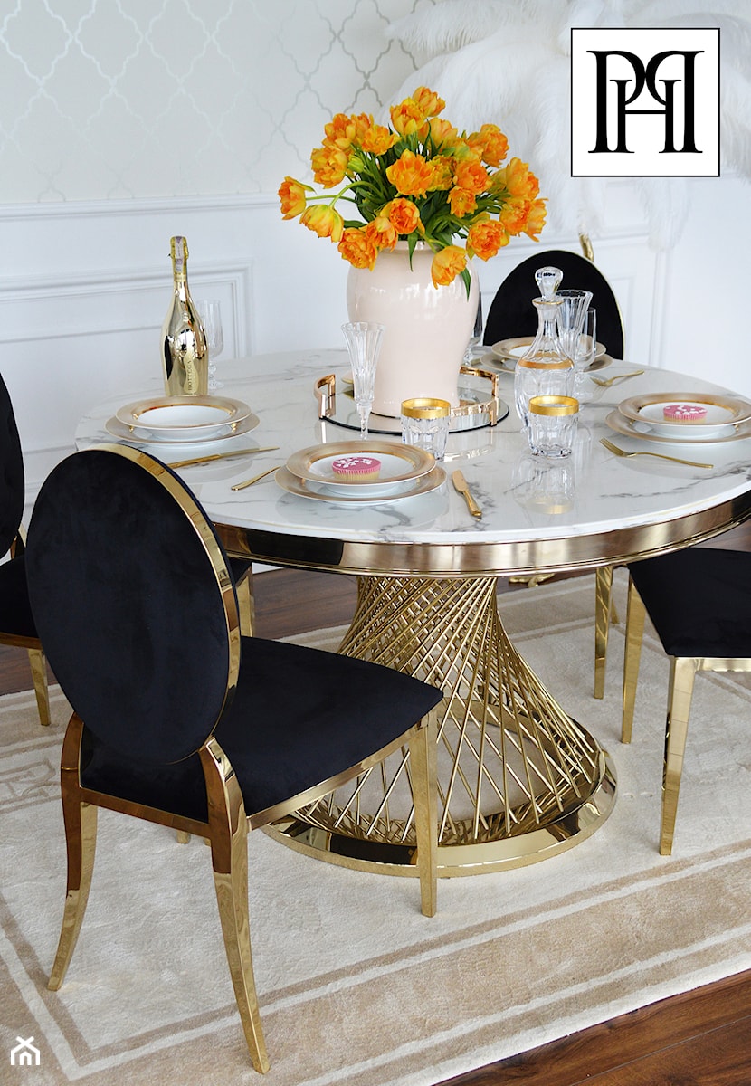 Meble tapicerowane - nowoczesne stalowe krzesło w stylu Glamour - zdjęcie od PRIMAVERA-HOME.COM