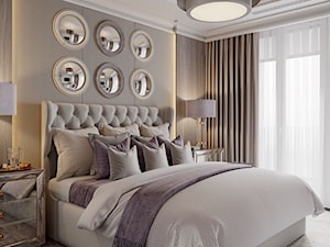 Meble tapicerowane na zamówinie w stylu nowojorskim i glamour - Średnia beżowa sypialnia z balkonem ... - zdjęcie od PRIMAVERA-HOME.COM