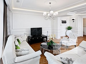 Wnętrza w stylu Modern Classic - Średni biały salon, styl glamour - zdjęcie od PRIMAVERA-HOME.COM