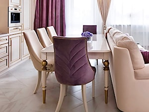 Nowoczesna jadalnia w stylu Glamour - stół krzesła tapicerowane glamour - zdjęcie od PRIMAVERA-HOME.COM