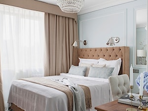 Wnętrza w Stylu Nowojorskim - Mała biała z biurkiem sypialnia, styl glamour - zdjęcie od PRIMAVERA-HOME.COM