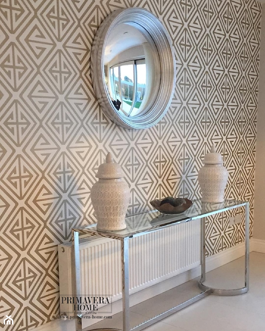 Geometryczne tapety w stylu nowojorskim i glamour - Salon, styl glamour - zdjęcie od PRIMAVERA-HOME.COM