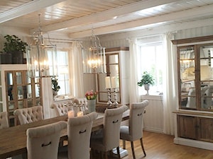 Wnętrza w stulu PROWANSALSKIM I SHABBY CHIC - Duża biała jadalnia jako osobne pomieszczenie, styl prowansalski - zdjęcie od PRIMAVERA-HOME.COM