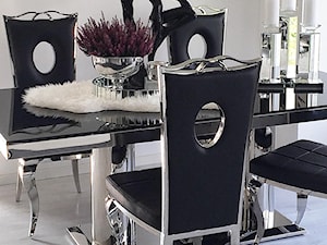 Salon w stylu Glamour - Mały biały salon z jadalnią, styl glamour - zdjęcie od PRIMAVERA-HOME.COM