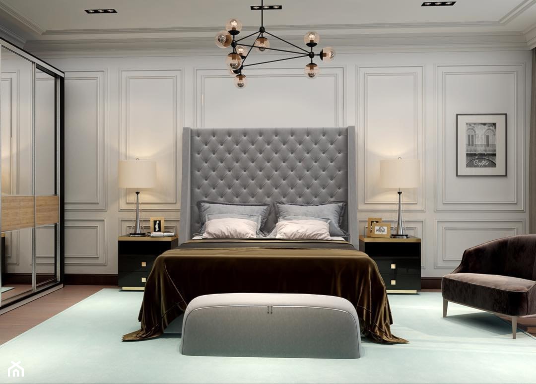 Łóżko tapicerowane pikowane chesterfield szare, białe 140*200, 160*200, 180*200 EUFORIA - zdjęcie od PRIMAVERA-HOME.COM - Homebook