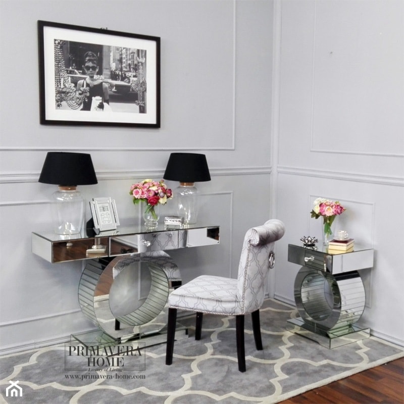 Meble lustrzane w stylu nowojorskim - Biały salon, styl glamour - zdjęcie od PRIMAVERA-HOME.COM - Homebook