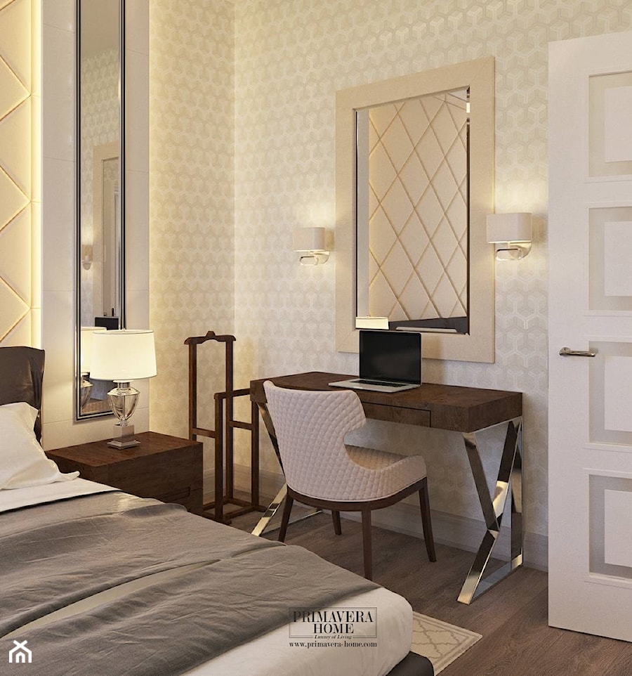 Wnętrza w stylu Modern Classic - Mała sypialnia, styl glamour - zdjęcie od PRIMAVERA-HOME.COM