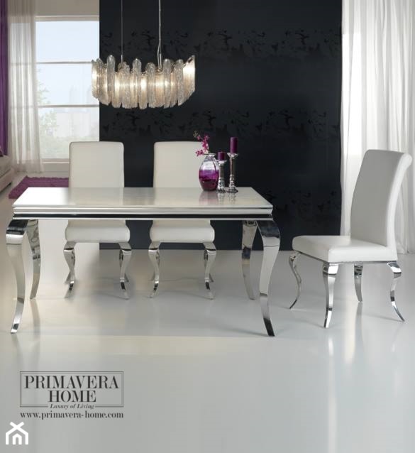 Wnętrza w stylu Modern Classic - Mały czarny salon z jadalnią, styl nowoczesny - zdjęcie od PRIMAVERA-HOME.COM
