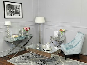 Meble lustrzane w stylu nowojorskim - Średni biały salon, styl glamour - zdjęcie od PRIMAVERA-HOME.COM