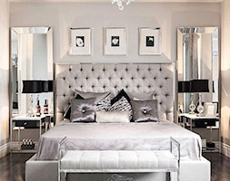 Sypialnia w stylu Modern Classic - Średnia biała szara sypialnia, styl glamour - zdjęcie od PRIMAVERA-HOME.COM - Homebook