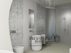 Łazienka w stylu Glamour z obrazem z mozaiki - Duża z marmurową podłogą łazienka, styl glamour - zdjęcie od PRIMAVERA-HOME.COM