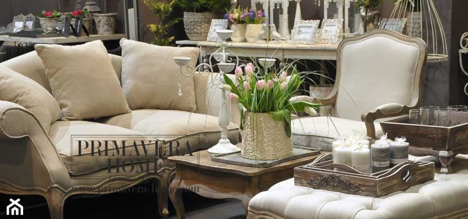 Wnętrza w stulu PROWANSALSKIM I SHABBY CHIC - Średni czarny salon, styl glamour - zdjęcie od PRIMAVERA-HOME.COM - Homebook