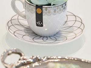 Zestaw 2 filiżanek do kawy styl nowojorski glamour złoty platynowy LAMINA D'ORO prezent dla firm - zdjęcie od PRIMAVERA-HOME.COM
