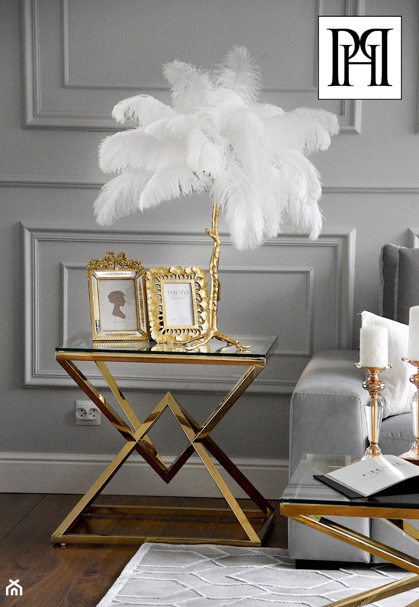 Nowoczesne oświetlenie - złota lampa z piórami w stylu Glamour - zdjęcie od PRIMAVERA-HOME.COM