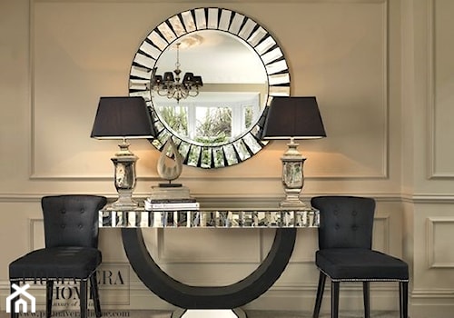 Meble lustrzane w stylu nowojorskim - Średni beżowy salon, styl glamour - zdjęcie od PRIMAVERA-HOME.COM