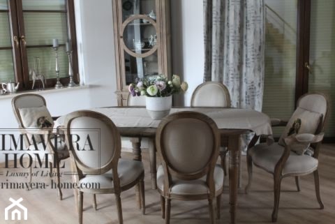 Wnętrza w stulu PROWANSALSKIM I SHABBY CHIC - Średnia biała jadalnia, styl prowansalski - zdjęcie od PRIMAVERA-HOME.COM