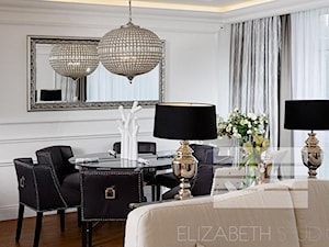 Wnętrza w stylu Modern Classic - Duży biały salon z jadalnią, styl glamour - zdjęcie od PRIMAVERA-HOME.COM