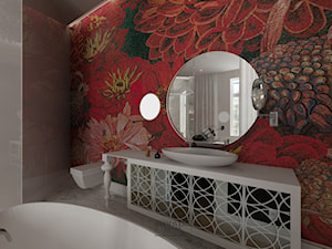Łazienka w stylu Glamour z obrazem z mozaiki - Duża z marmurową podłogą z punktowym oświetleniem łazienka z oknem, styl glamour - zdjęcie od PRIMAVERA-HOME.COM