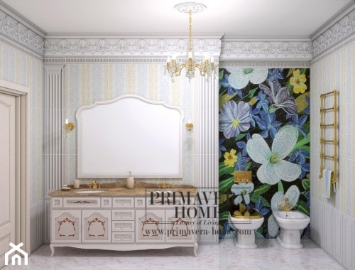 Łazienka w stylu Glamour z obrazem z mozaiki - Łazienka, styl prowansalski - zdjęcie od PRIMAVERA-HOME.COM