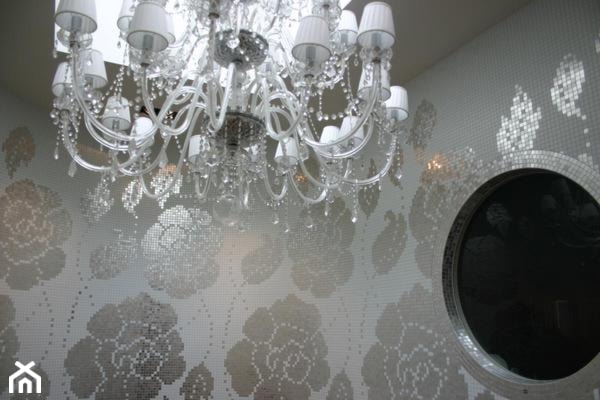 Mozaika szklana biała+srebrna WINTER FLOWERS insp. Bisazza - primavera.sklep.pl - zdjęcie od PRIMAVERA-HOME.COM - Homebook