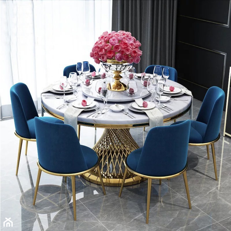 stół do jadalni, stół jadalniany, stół okrągły, stół okrągły glamour - zdjęcie od PRIMAVERA-HOME.COM