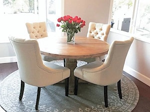Krzesło tapicerowane pikowane z kołatką do salonu szare TIFFANY - zdjęcie od PRIMAVERA-HOME.COM