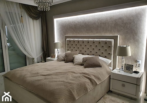 Nowoczesna sypialnia w stylu Glamour - aranżacja klientki Primavera Home - zdjęcie od PRIMAVERA-HOME.COM