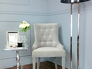 Wnetrza w stylu Hamptons - Mała szara jadalnia jako osobne pomieszczenie, styl glamour - zdjęcie od PRIMAVERA-HOME.COM