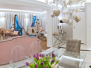 Wnętrza w stylu Modern Classic - Duży salon z jadalnią, styl glamour - zdjęcie od PRIMAVERA-HOME.COM