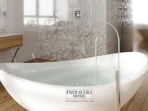 Łazienka w stylu Glamour z obrazem z mozaiki - Średnia łazienka z oknem, styl glamour - zdjęcie od PRIMAVERA-HOME.COM