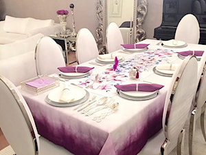 Krzesło tapicerowane do jadalni stal w stylu Glamour białe MEDALLION - zdjęcie od PRIMAVERA-HOME.COM