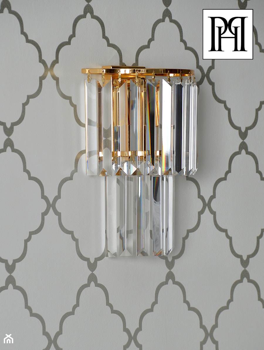 Nowoczesne oświetlenie - złoty kryształowy kinkiet w stylu Glamour - zdjęcie od PRIMAVERA-HOME.COM
