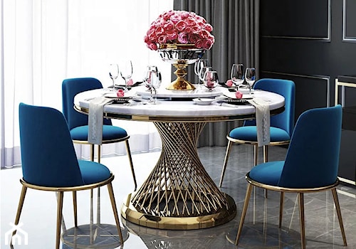 stół do jadalni, stół glamour, stół okrągły - zdjęcie od PRIMAVERA-HOME.COM