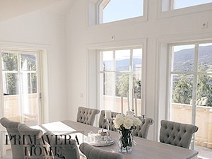 Wnętrza w stulu PROWANSALSKIM I SHABBY CHIC - Średnia biała jadalnia jako osobne pomieszczenie, styl prowansalski - zdjęcie od PRIMAVERA-HOME.COM