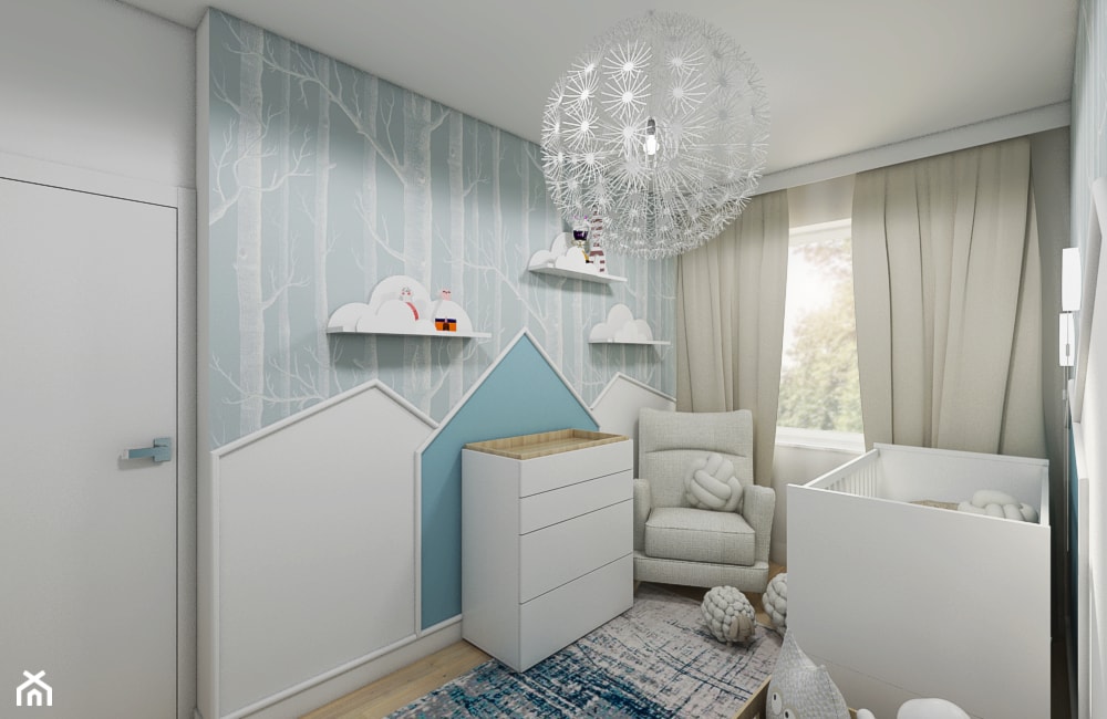 Burza piaskowa - Średni biały szary pokój dziecka dla niemowlaka dla chłopca dla dziewczynki, styl nowoczesny - zdjęcie od Creoline - Homebook