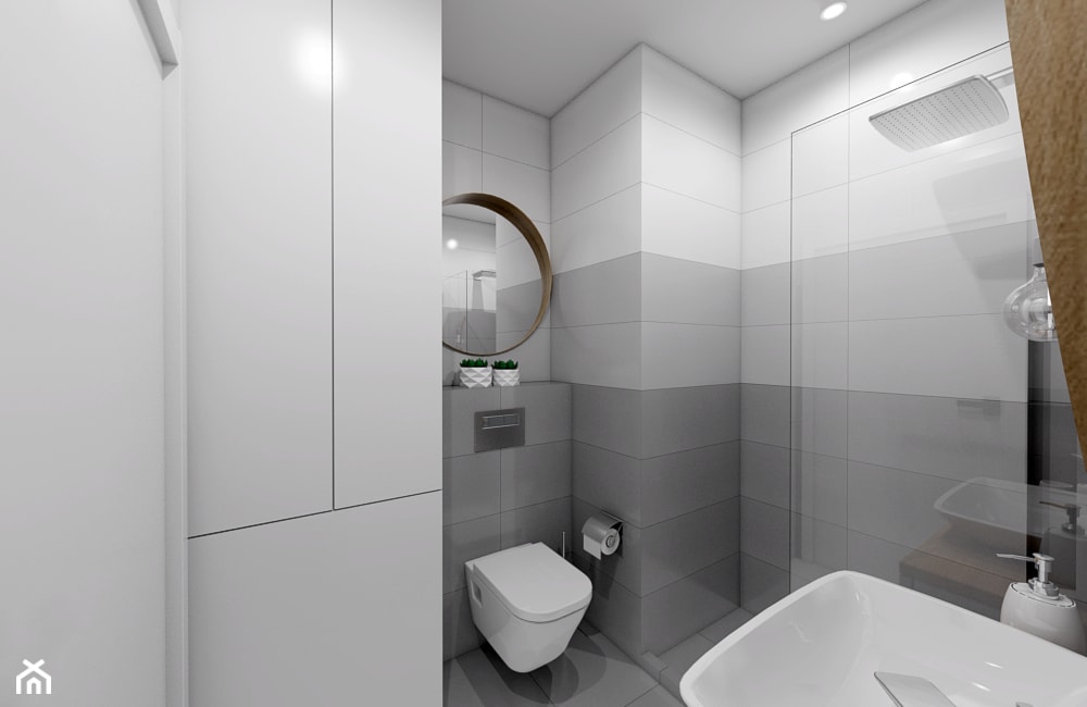 W Stylu Ombre - Mała bez okna z punktowym oświetleniem łazienka, styl nowoczesny - zdjęcie od Creoline - Homebook