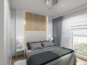 Nieoczywisty Glamour - Apartament Bakalarska Warszawa - Średnia biała sypialnia, styl glamour - zdjęcie od Creoline