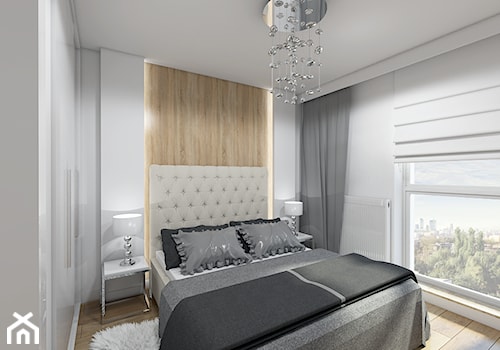 Nieoczywisty Glamour - Apartament Bakalarska Warszawa - Średnia biała sypialnia, styl glamour - zdjęcie od Creoline